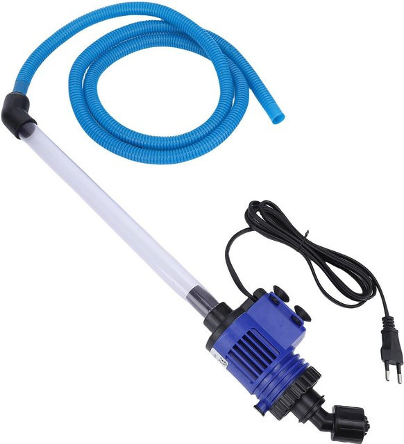 OutsideWorld Elektrischer Aquarium-Staubsauger Kiesreiniger mit hocheffizienter Filterung und Wasserwechsler in Blau - Bild 1