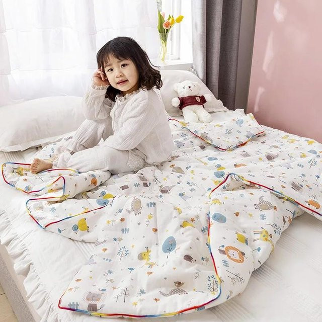 Super Six Waffel-Quilt aus Baumwolle für Kinder und Erwachsene, weiß, B/H: 120 x 150 cm - Bild 1