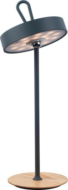 Näve LED-Akku-Tischleuchte ELLI, grau mit braunem Gestell, H: 36,0 cm, B: 13,0 cm, T: 13,0 cm - Bild 1