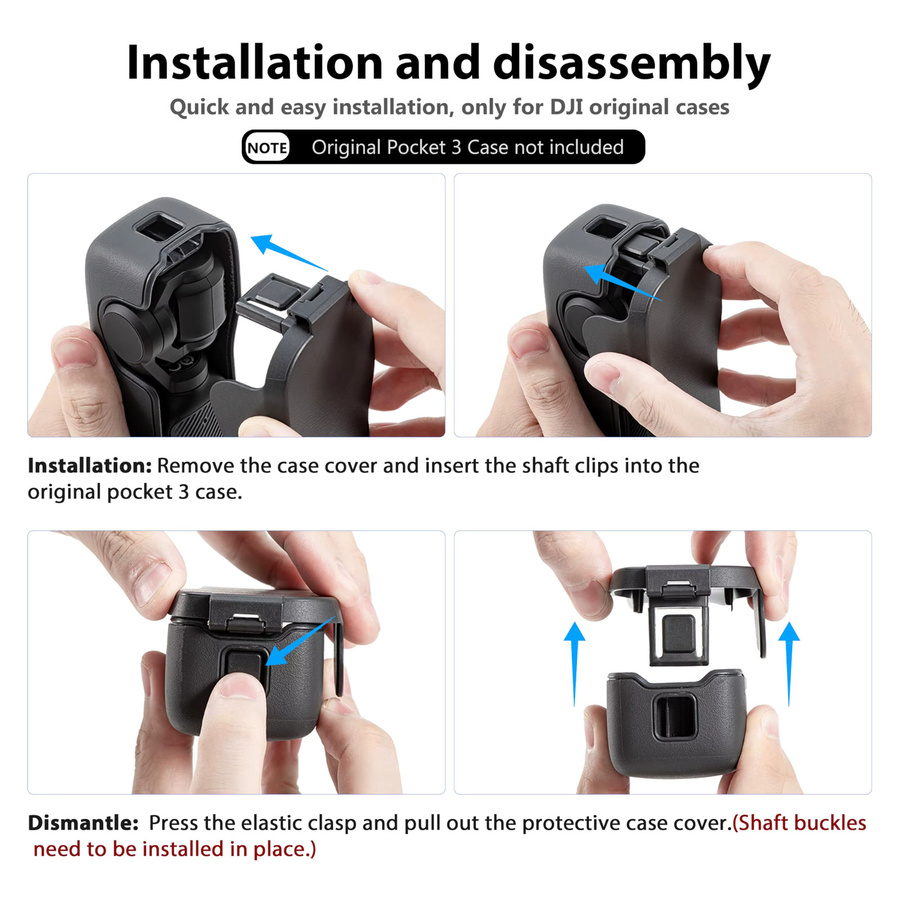DJI Osmo Pocket 3 Schutzhülle mit Aufbewahrungsfächern für CPL/ND-Filter in Schwarz - Bild 4