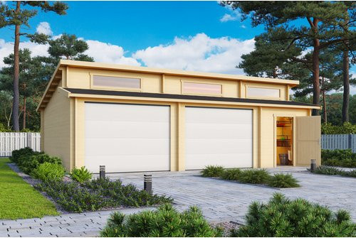 Blockgarage Lasita Maja Hawaii aus Holz in Braun, Außenmaß B: 820 cm, T: 579,6 cm - Bild 1