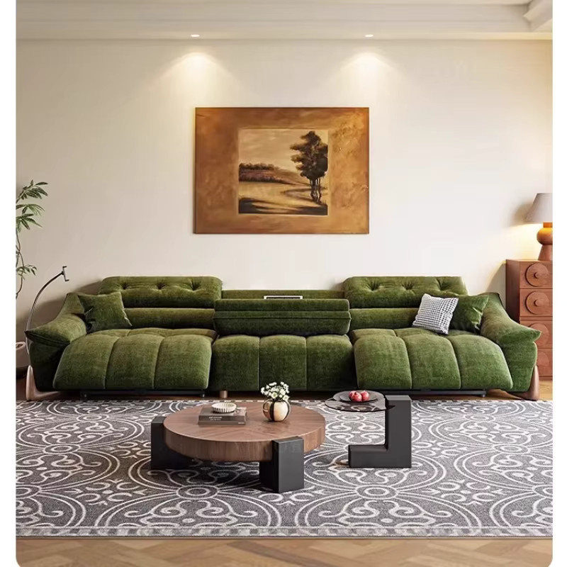 DUTRIEUX Designer Ecksofa aus Samt in Grün mit USB-Ladefunktion und elektrisch verstellbarer Liegefunktion - Bild 2