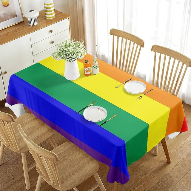 Regenbogen-Tischdecke von Fancy Style Studio, bunt, Rechteckig, B/T: 70 x 70 cm - Bild 1