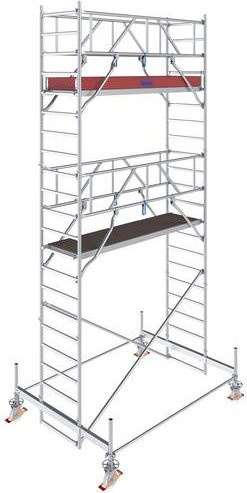 Krause Rollgerüst Fahrgerüst aus Aluminium in Silber mit einer maximalen Arbeitshöhe von 6,50 m, B: 75 cm, T: 250 cm, H: 650 cm - Bild 1