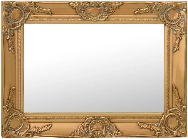 vidaXL Wandspiegel im Barock-Stil in Gold, Rechteckig, B: 60 cm, H: 40 cm - Bild 1