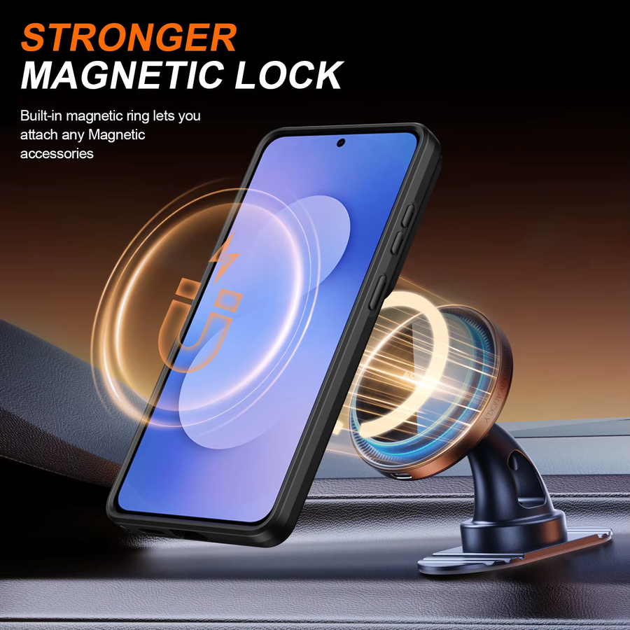 CYYWN Magnetische Handyhülle für Samsung Galaxy S26 S25 S24 S23 S22 Ultra Plus mit 360 Grad drehbarem Ständer und Kameraschutz, Schwarz, MagSafe kompatibel - Bild 4