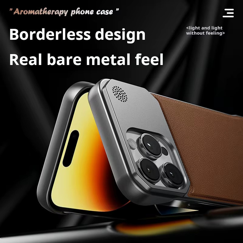 RPKKS Magnetische Lederhülle für iPhone 16 15 14 13 12 11 Pro Max mit MagSafe und Aromatherapie-Funktion in Braun - Bild 3