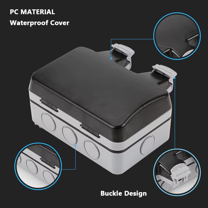 Depo Guye IP66 Wasserdichte Outdoor Steckdose mit USB-Anschluss für Wandmontage, International Universal (UK EU DE Korea) - Bild 4