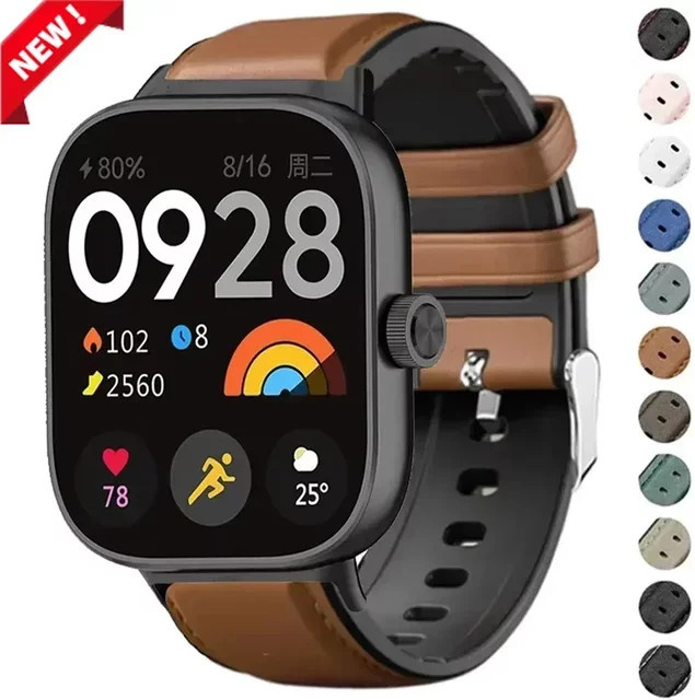 CAOWTAN Uhrenarmband Leder, Schwarz, Unisex - Bild 1
