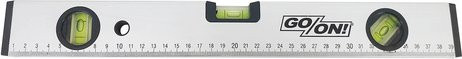 GO/ON! Wasserwaage aus Aluminium mit 3 Libellen, silberfarben, B/L: 4,7 x 40 cm - Bild 1