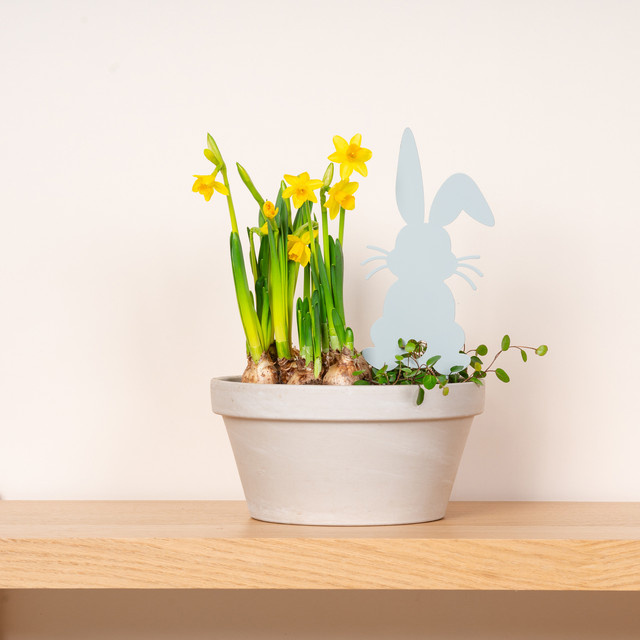 Green Living Metall Stecker Hase Knickohr in Taupe - Bild 1