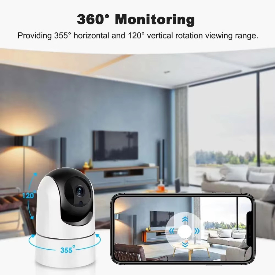 Tuya 5G WiFi IP Kamera Indoor 6MP Drahtlose Überwachungskamera mit Auto Tracking, Baby Monitor und IR Nachtsicht in Weiß - Bild 3