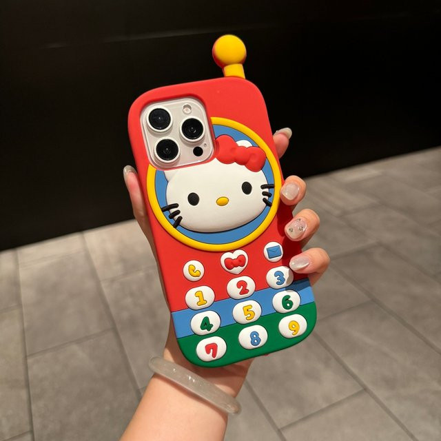 Sanrio Handyhülle aus Silikon in Rot für iPhone 11 bis iPhone 17 Pro Max - Bild 1