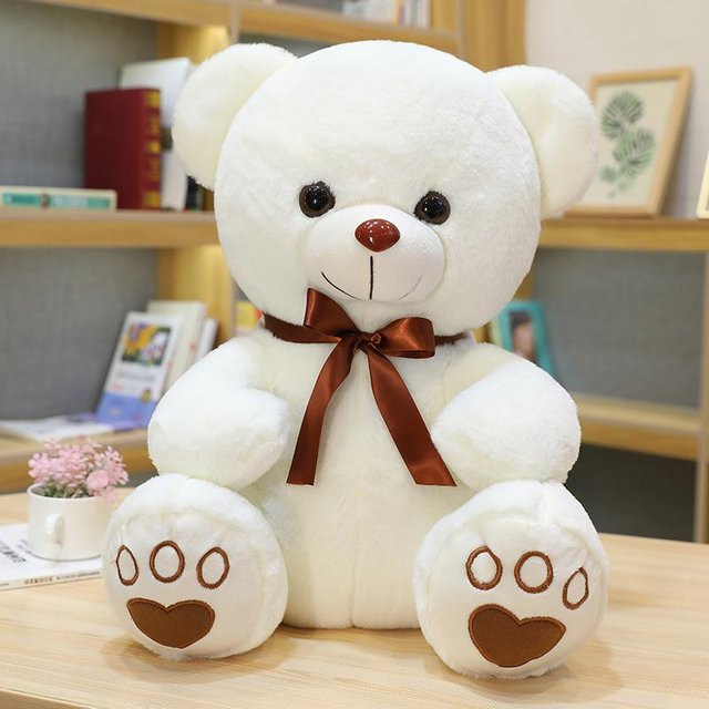 Kidsly Bow-Knot Teddybär Puppe, Stofftier Bär, Weiß - Bild 1