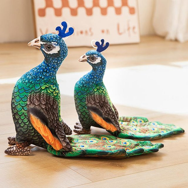 Kidsly Pfau Plüschtier, Blaustirnpfau Puppe, 28cm, Blau, Bunt / Mehrfarbig - Bild 1