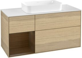 V&B Waschtischunterschrank Finion mit Regalfach links, Eichenfurnier, B/T: 120 x 60 cm - Bild 1