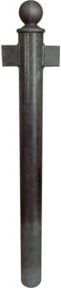 Schake Stilpfosten Typ 40674B als Mittelpfosten zum Einbetonieren mit Kugelkopf und 180 Grad Muffe, Durchmesser: 60 mm, Farbe: Grün (RAL 6005) - Bild 1