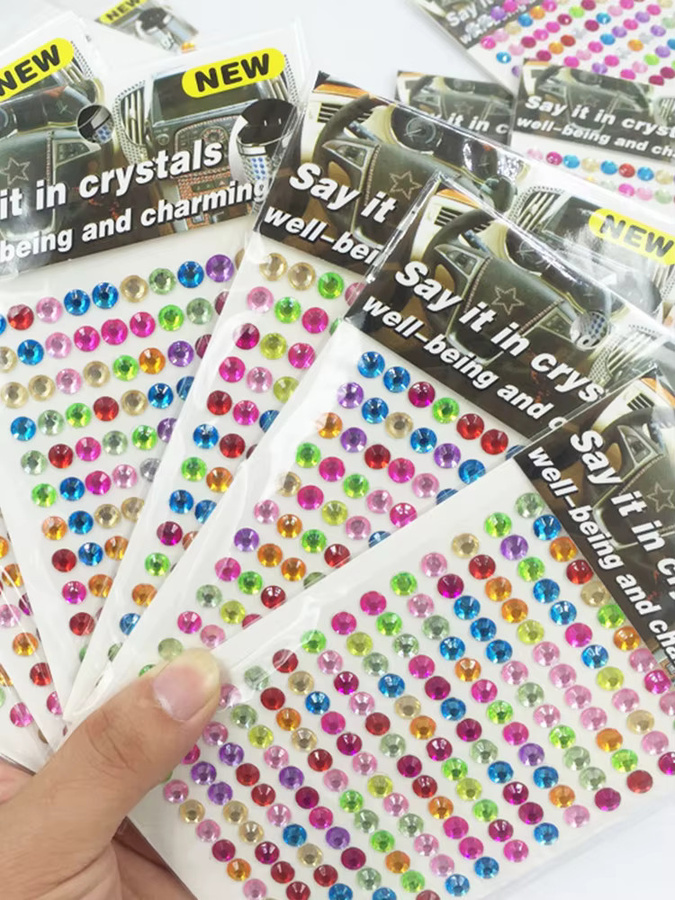 ZYF Bunte Diamant-Kristall-Aufkleber für Fotoalben und Dekoration, Runde Mini-Kristall-Klebeaufkleber in Mehrfarbig - Bild 3
