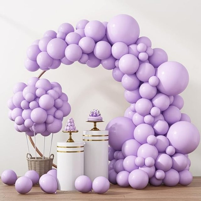 Casame Latexballons in Flieder für Girlandenbögen und Geburtstage, Set in verschiedenen Größen - Bild 1