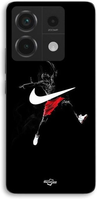 MANIACASE Handyhülle für Xiaomi Redmi Note 13 Pro 5G aus flexiblem Silikon TPU mit Nike Jordan Logo in Schwarz - Bild 1