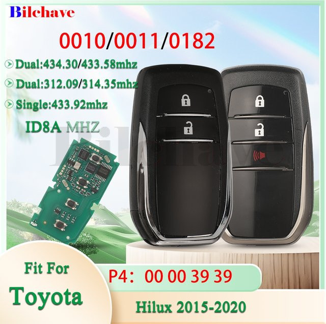 Jingyuqin Smart Auto Remote Key Fob für Toyota Hilux 2015-2020, 2/3 Tasten, Farbe: Schwarz, P4: 39 ID8A Dual Frequenz FSK - Bild 1
