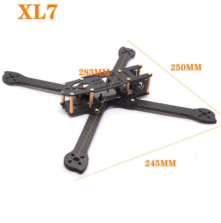 HSKRC XL7 FPV Racing Drone Set mit Carbon Rahmen, F4V3S Flight Control, 45/60A ESC und X2807 1300KV Bürstenmotoren in Schwarz, Radstand 294mm - Bild 2