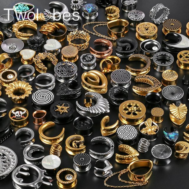 Twolobes Ohrdehner Plugs Tunnels, Edelstahl, Unisex - Bild 1