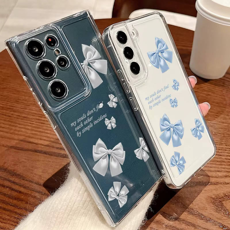 Samsung Schutzhülle mit Schleifenmuster für Galaxy S26 S25 S24 S23 S22 Ultra Plus FE und A-Serie in Transparent - Bild 2