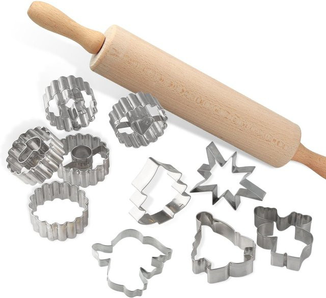 Dr. Oetker Ausstecher-Set Weihnachtsplätzchen, 11-teilig, Silber - Bild 1