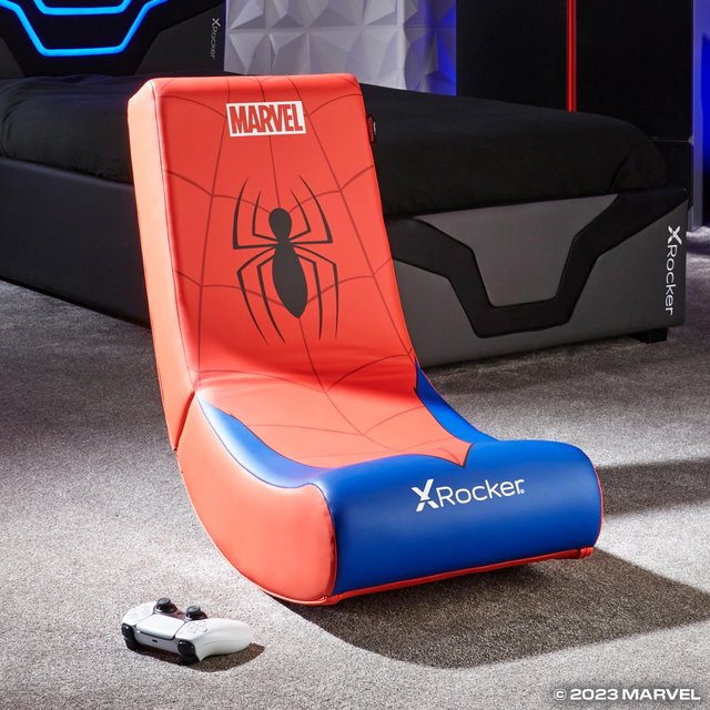 X Rocker Floor Rocker Icon Gaming-Stuhl mit Spider-Man Design aus Kunstleder - Bild 1