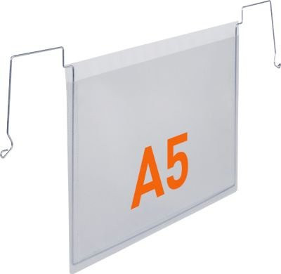 Durable Drahtbügeltasche DIN A5 quer, transparent, 50 Stück, B: 45,0 cm, H: 20,5 cm - Bild 1