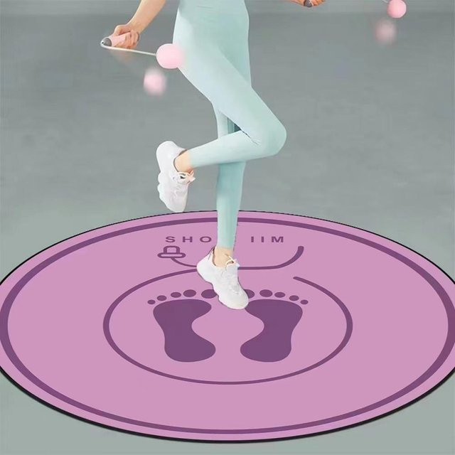 Rutschfeste und verdickte Springseil-Bodenmatte für Indoor-Fitness und Yoga in Lila, B/B: 160 x 160 cm - Bild 1