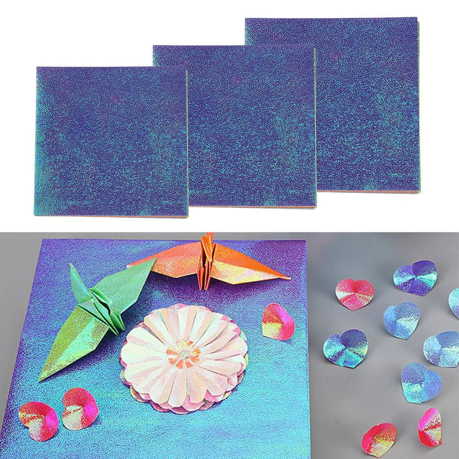 50 Stück glitzernde Origami-Bastelpapiere in Multicolour für DIY-Projekte und Party-Dekoration - Bild 2