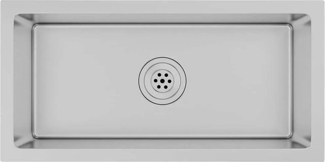 vidaXL Einbauspüle aus Edelstahl in Silber B/T/H: 30,0 x 30,0 x 20,0 cm - Bild 1