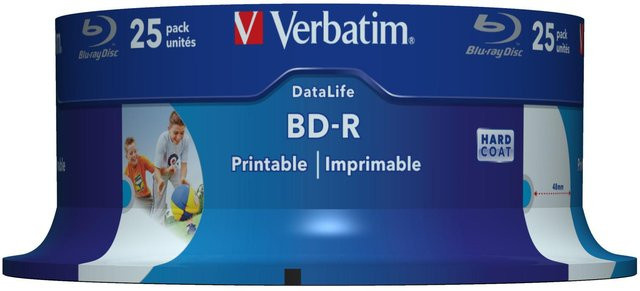 Verbatim 43811 Blu-ray BD-R SL Rohlinge 25GB, 25 Stück Spindel, blau, bedruckbar mit Antikratzbeschichtung - Bild 2