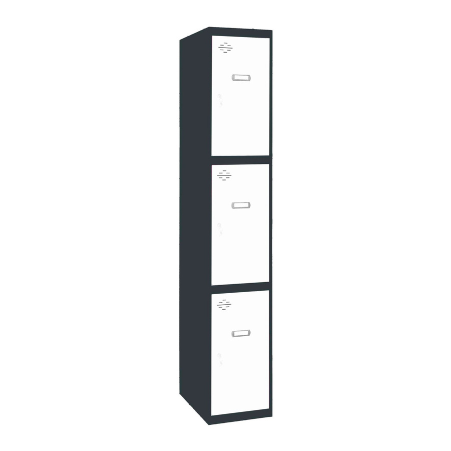 PROREGAL Spind AMEGO Grundmodul mit 3 Abteilen Schließfach Garderobe Anthrazit-Weiß H x B x T: 180 x 40 x 50 cm - Bild 2