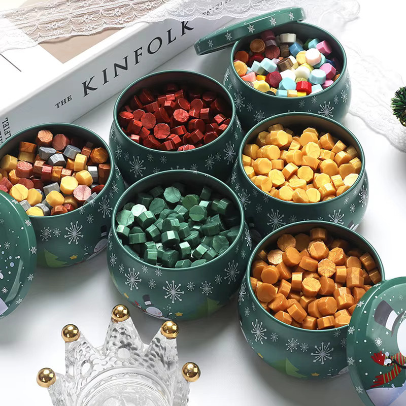 260 Stück Weihnachts-Siegelwachsperlen in Dosen, gemischte Farben für Wachssiegelstempel und Buchstabendichtungen, Multicolor - Bild 3