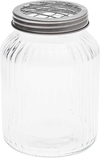 idee. Creativmarkt Glasvase mit Metalldeckel, Transparent, Höhe: 15,5 cm, Durchmesser: 11,0 cm - Bild 1