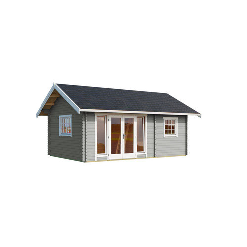 Lasita Blockbohlenhaus Caroline Gartenhaus mit Satteldach in Grau, B/H/T: 675 x 330,6 x 489,9 cm - Bild 3