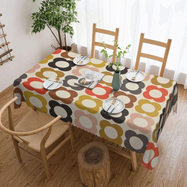 Rechteckige Tischdecke Orla Kiely mit abstraktem Design, Ölbeständig und Wasserabweisend, Mehrfarbig, B: 137 cm, T: 183 cm - Bild 1