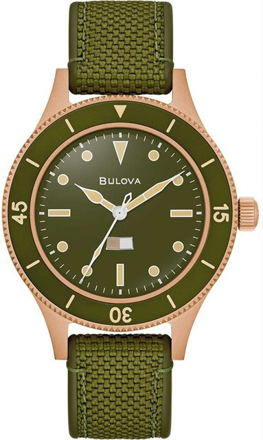 Bulova Herrenuhr Automatik, Edelstahl, Grün, 41 mm, 20 ATM - Bild 1