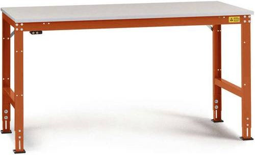 Manuflex LU4148.2001 ESD Universal Arbeitstisch mit Melaminplatte, höhenverstellbar, B/T/H: 250 x 80 x 76,3-87,3 cm - Bild 1