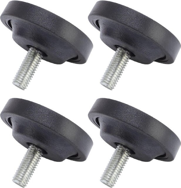 4 Stück KaiSai Gummifüße für Möbel mit M10-Gewinde, verstellbare Möbelgleiter in Schwarz, Durchmesser: 5,8 cm - Bild 1