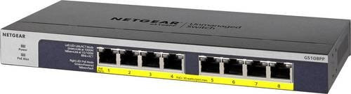 Netgear GS108PP Netzwerk-Switch mit 8 Ports Gigabit Ethernet und PoE+ (123 W) in Schwarz und Grau - Bild 3