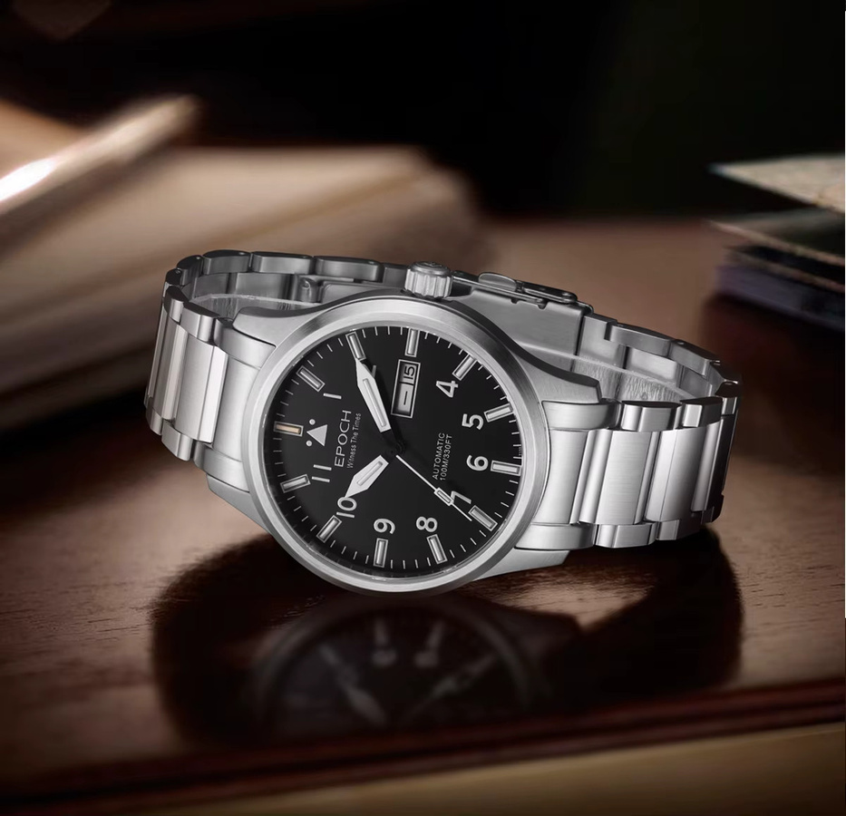 EPOCH Armbanduhr Automatik, Edelstahl, Schwarz, Herren - Bild 4