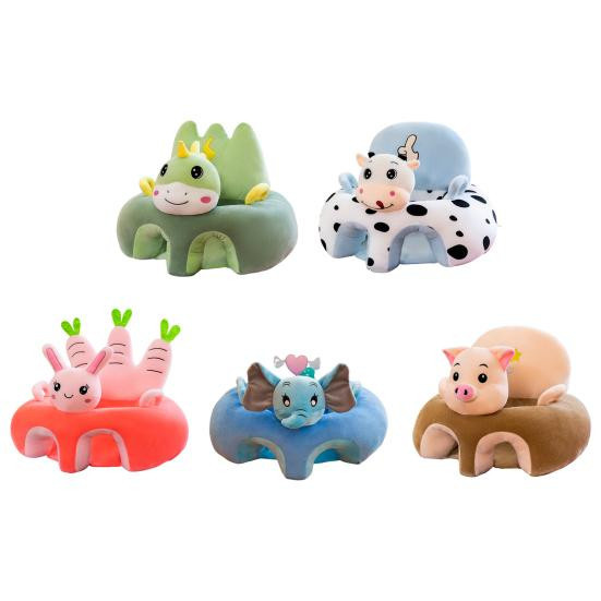 Amusedly Baby-Sofa-Stuhl mit Cartoon-Dinosaurier, rutschfester Babysitz mit Griffen und Beinlöchern, Farbe Blau - Bild 3