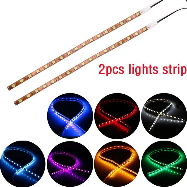 KALADA 2er Set LED Streifen für Auto Atmosphäre Beleuchtung, wasserdicht, RGB Multicolour, Länge: 45 cm - Bild 1