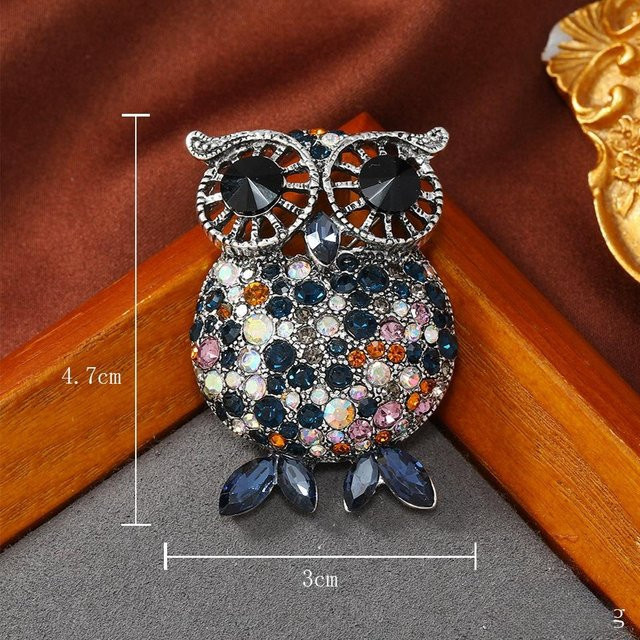 YIRAN Brosche, Pfau-Blumen-Design, Kristalle, Unisex, grau - Bild 1