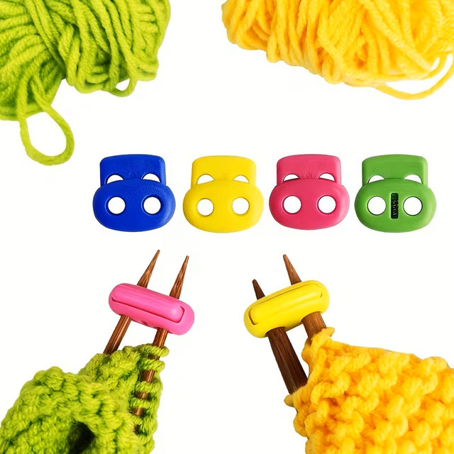10-teiliges Nadelstopfen-Set aus Kunststoff in Bunt und Blau für Stricken und Häkeln - Bild 1