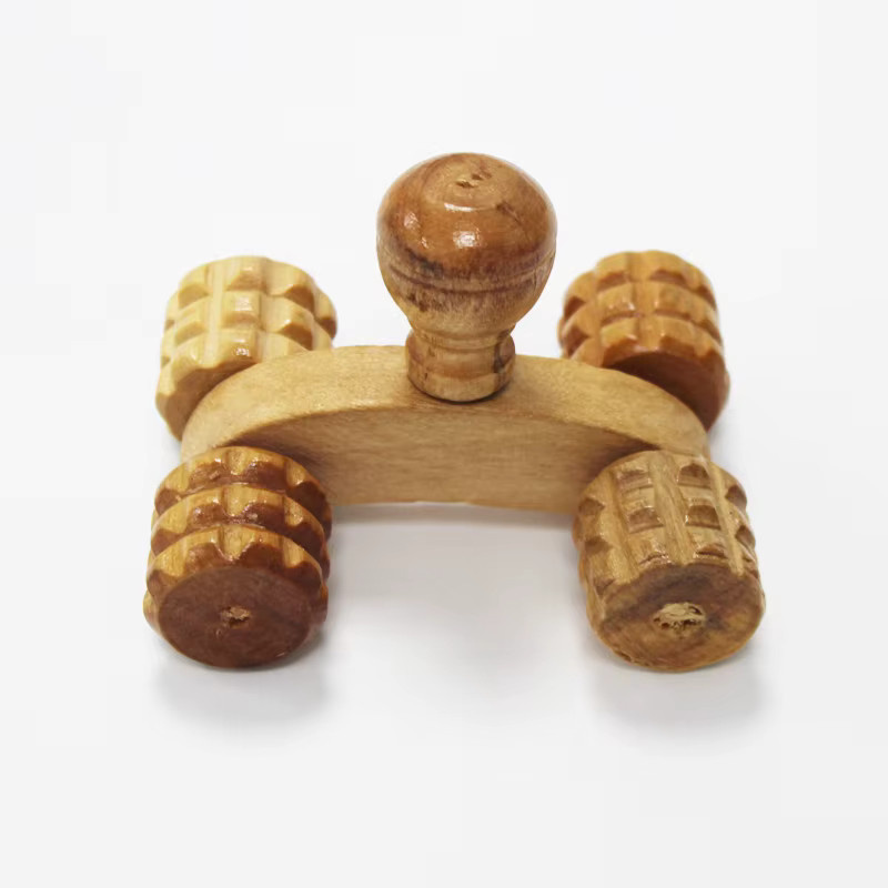 Massivholz Ganzkörper Massage-Roller mit 4 Rädern - Bild 2